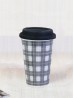 Plaid Fine Bone Coffee Mug With Gift Box